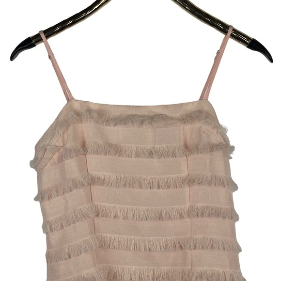 PRINCESS POLLY MOLINA FRAYED FRINGE STRIPE FRILL HEM PINK MINI DRESS - Picture 7 of 15